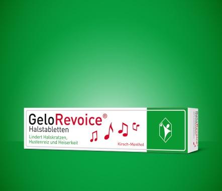 Packshot - GeloRevoice® bei Heiserkeit; Geschmacksrichtung Kirsche